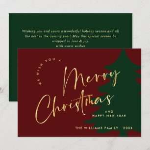 Elegant Minimalist Merry Christmas Greeting Holiday Card