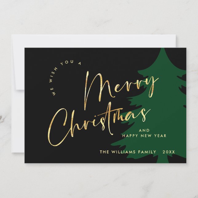 Elegant Minimalist Merry Christmas Greeting Holiday Card (Front)