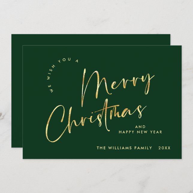 Elegant Minimalist Merry Christmas Greeting Holiday Card (Front/Back)