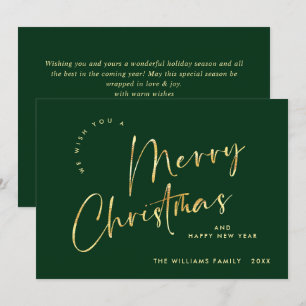 Elegant Minimalist Merry Christmas Greeting Holiday Card