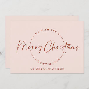 Elegant Minimalist Merry Christmas Greeting Holiday Card