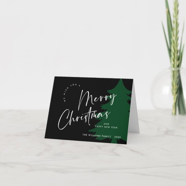 Elegant Minimalist Merry Christmas Greeting Holiday Card (Front)