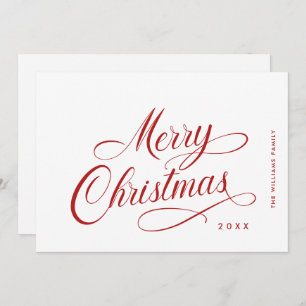 Elegant Minimalist Merry Christmas Greeting Holiday Card