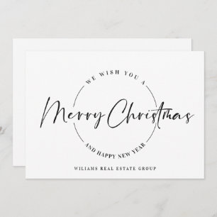 Elegant Minimalist Merry Christmas Greeting Holiday Card