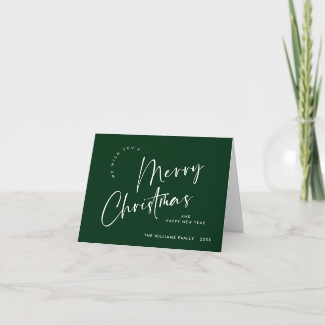 Elegant Minimalist Merry Christmas Greeting Holiday Card (Front)
