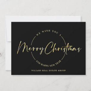 Elegant Minimalist Merry Christmas Greeting Holiday Card