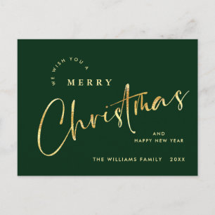Elegant Minimalist Merry Christmas Greeting Postcard