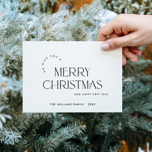 Elegant Minimalist Merry Christmas Greeting Postcard