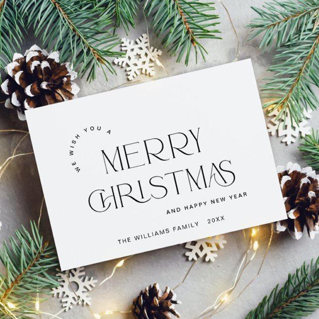 Elegant Minimalist Merry Christmas Greeting Postcard (Creator Uploaded)