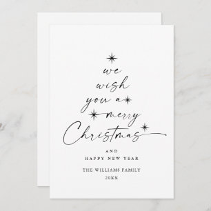 Elegant Minimalist Merry Christmas Hand Drawn Holiday Card