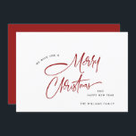 Elegant Minimalist Merry Christmas Holiday Card<br><div class="desc">You can change the colour of all text, the background colour and pine trees at the back. You can do it in the Zazzle editor, feel free to contact me if you need details on how to do it, or if you need any other help or new item. I respond...</div>