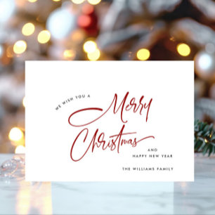 Elegant Minimalist Merry Christmas Holiday Card