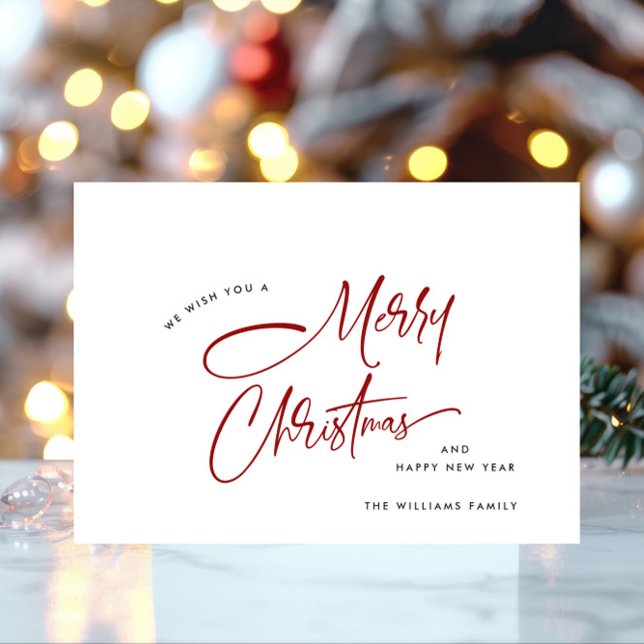Elegant Minimalist Merry Christmas Holiday Card (Creator Uploaded)