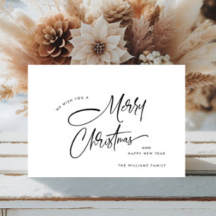 Elegant Minimalist Merry Christmas Holiday Card