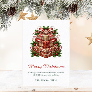 Elegant Minimalist Merry Christmas Holiday Card