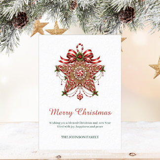 Elegant Minimalist Merry Christmas Holiday Card