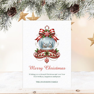 Elegant Minimalist Merry Christmas Holiday Card