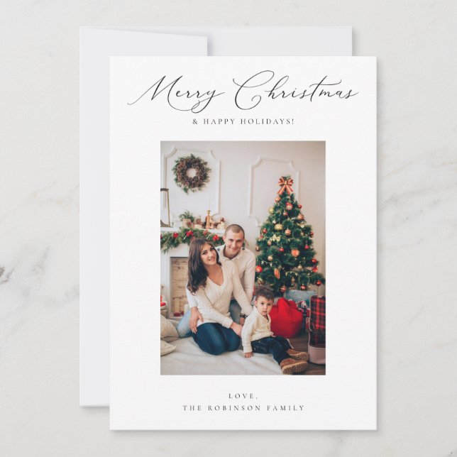 Elegant Minimalist Merry Christmas V Photo (Front)