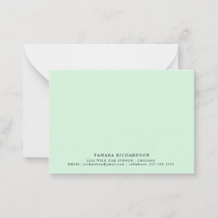 Elegant Minimalist Mint Green  Card