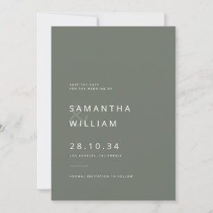 Elegant minimalist mix & match modern wedding save the date