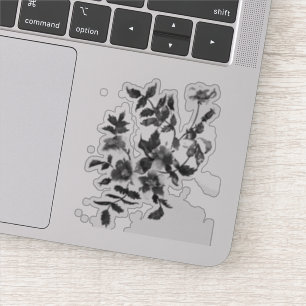 Elegant minimalist modern black white wildflowers