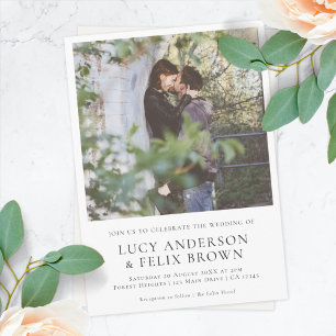Elegant Minimalist   Modern Chic Photo Wedding Invitation