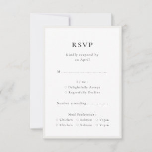 Elegant Minimalist Modern Chic Simple Wedding RSVP Card