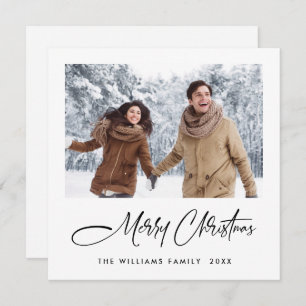 Elegant Minimalist Modern Christmas 2 Photo Holiday Card