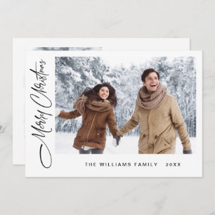 Elegant Minimalist Modern Christmas 2 Photo Holiday Card