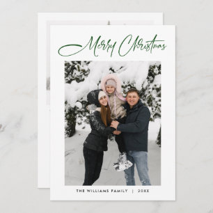 Elegant Minimalist Modern Christmas 2 Photo Holiday Card
