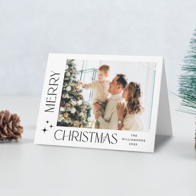 Elegant Minimalist Modern Christmas 3 Photo Holiday Card (Creator Uploaded)