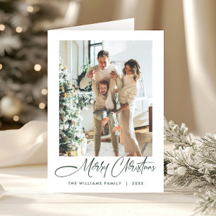 Elegant Minimalist Modern Christmas 3 Photo Holiday Card