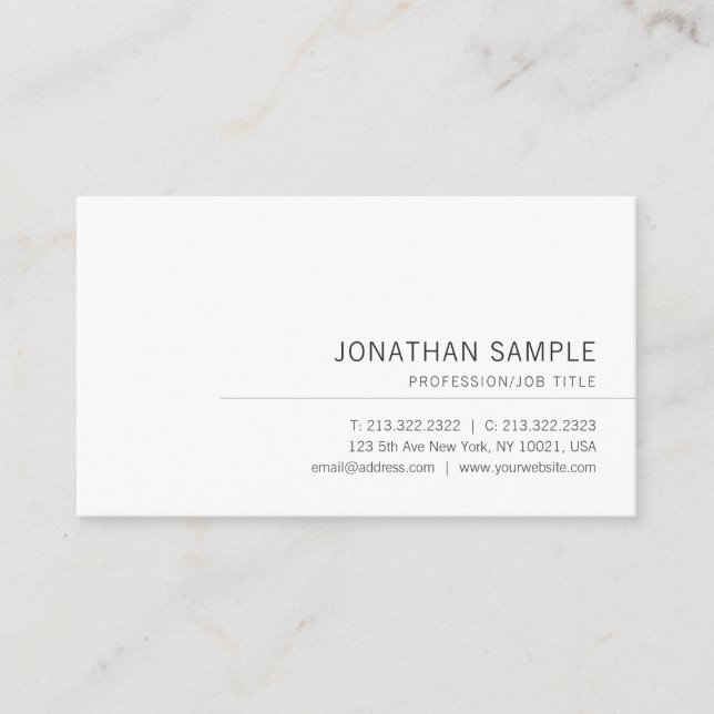 Elegant Minimalist Modern Design Simple Template Business Card (Front)