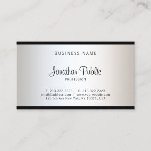 Elegant Minimalist Modern Design Sleek Glamour Business Card
