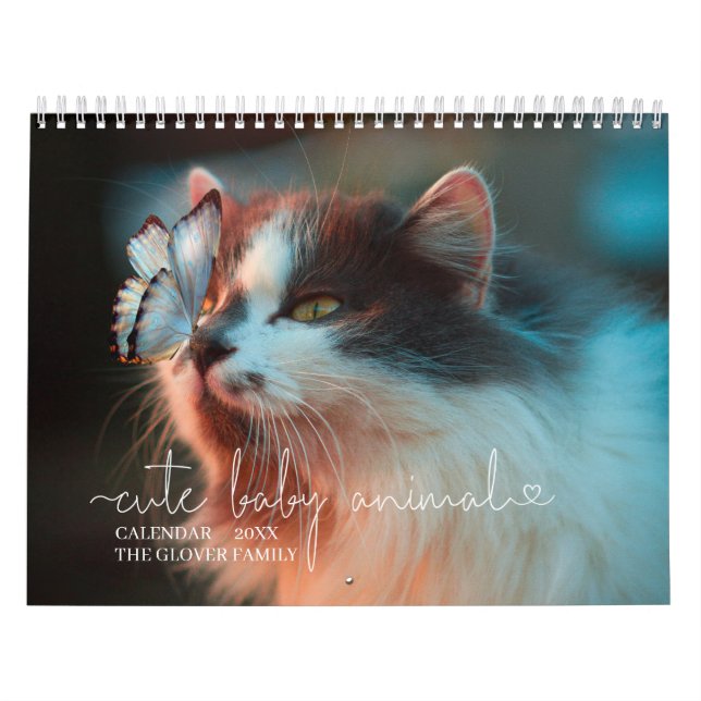 Elegant Minimalist Modern Family Personalised  Pho Calendar (Cover)