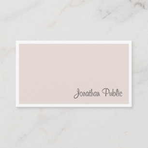 Elegant Minimalist Modern Hand Script Simple Plain Business Card