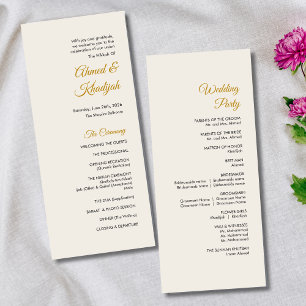 Elegant Minimalist Modern Islamic Wedding Program Programme