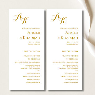 Elegant Minimalist Modern Islamic Wedding Program Programme