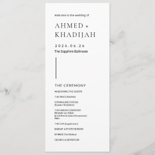 Elegant Minimalist Modern Islamic Wedding Program Programme