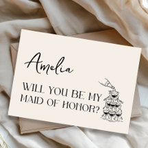 Elegant Minimalist Modern Maid of Honour Proposal
