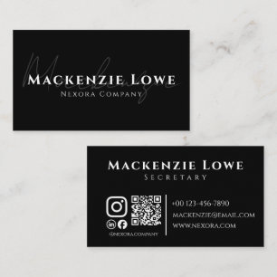 Elegant Minimalist Modern Monochrome Typography Business Card