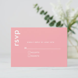 Elegant Minimalist Modern Pink Wedding Respond By RSVP Card