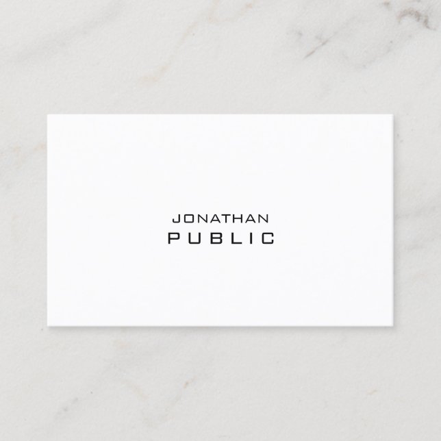 Elegant Minimalist Modern Professional Plain Chic Business Card (Front)