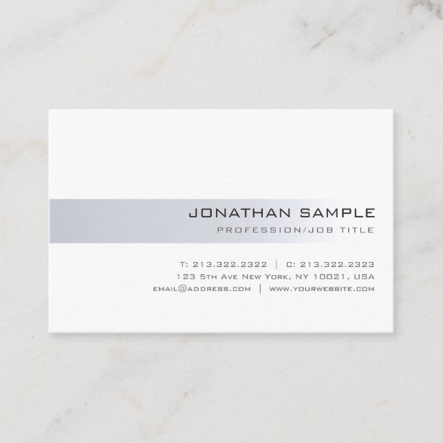Elegant Minimalist Modern Silver Professional Cool Business Card (Front)