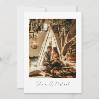 Elegant Minimalist Modern Simple Photo Wedding  Invitation