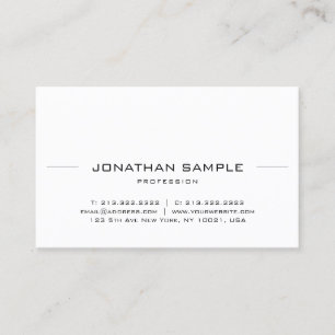 Elegant Minimalist Modern Sleek Professional Plain Business Card