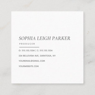 Elegant   Minimalist Modern Typography Simple Pink Square Business Card