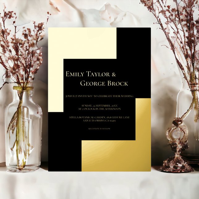 Elegant Minimalist Modern Wedding Black And Gold (Creator Uploaded)