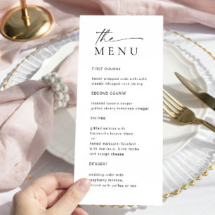 Elegant Minimalist Modern Wedding Dinner Menu