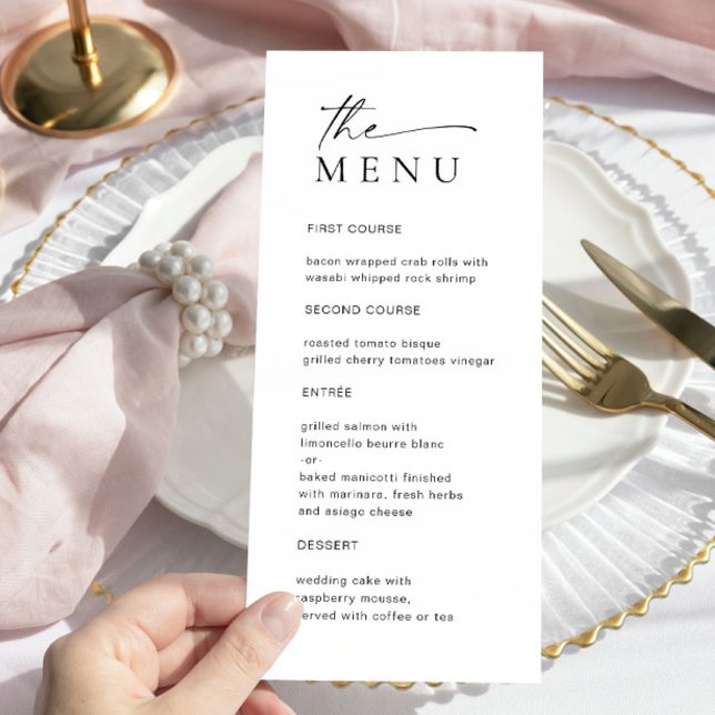 Elegant Minimalist Modern Wedding Dinner Menu (Creator Uploaded)